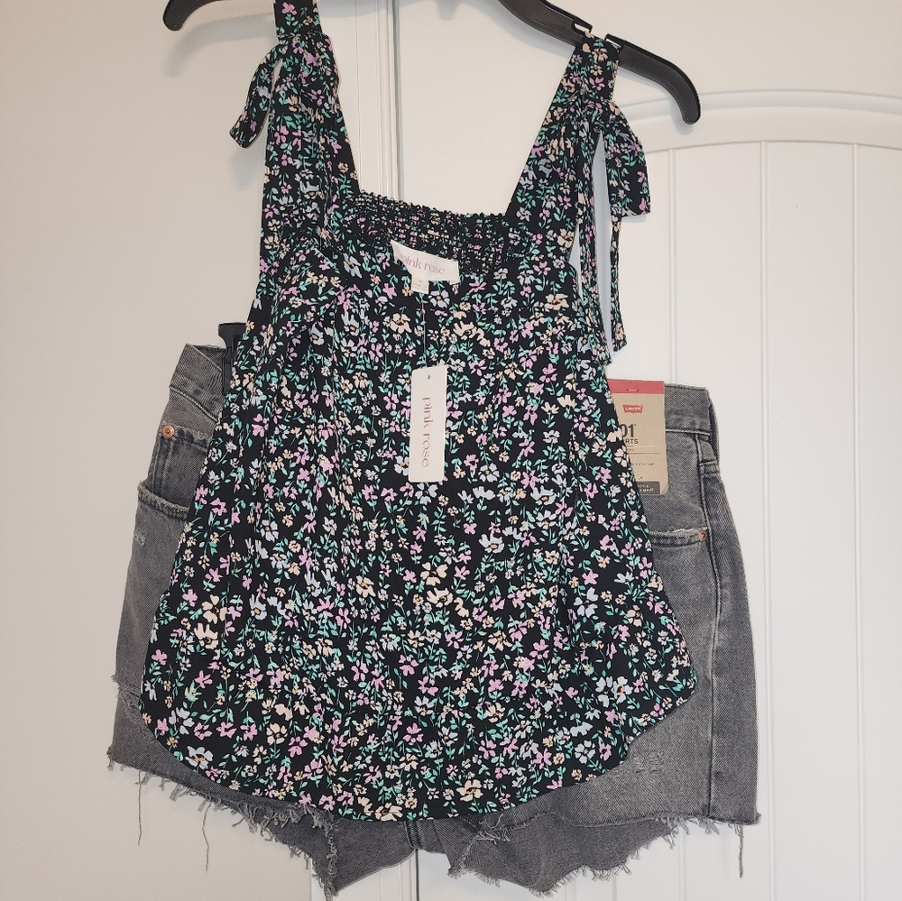 Pink Rose Floral Top